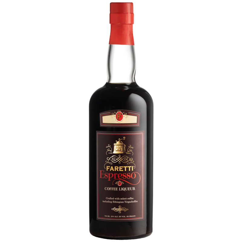 Faretti Espresso Coffee Liqueur Front Bottle Shot