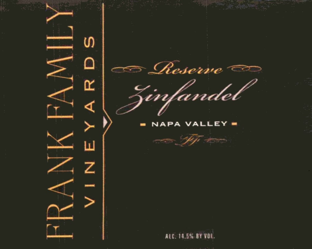 Frank Family Vineyards Reserve Zinfandel 2016 Front Label