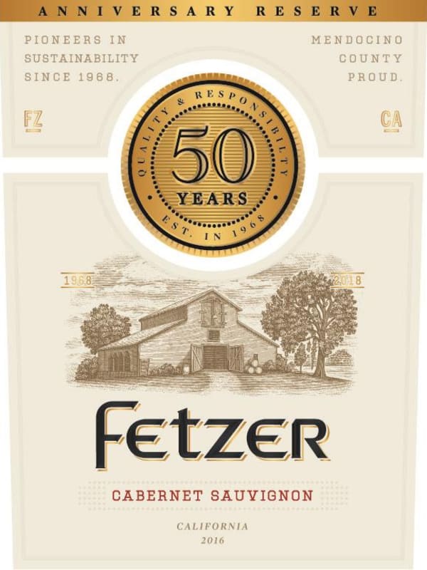 Fetzer 50th Anniversary Reserve Cabernet Sauvignon 2016 Front Label