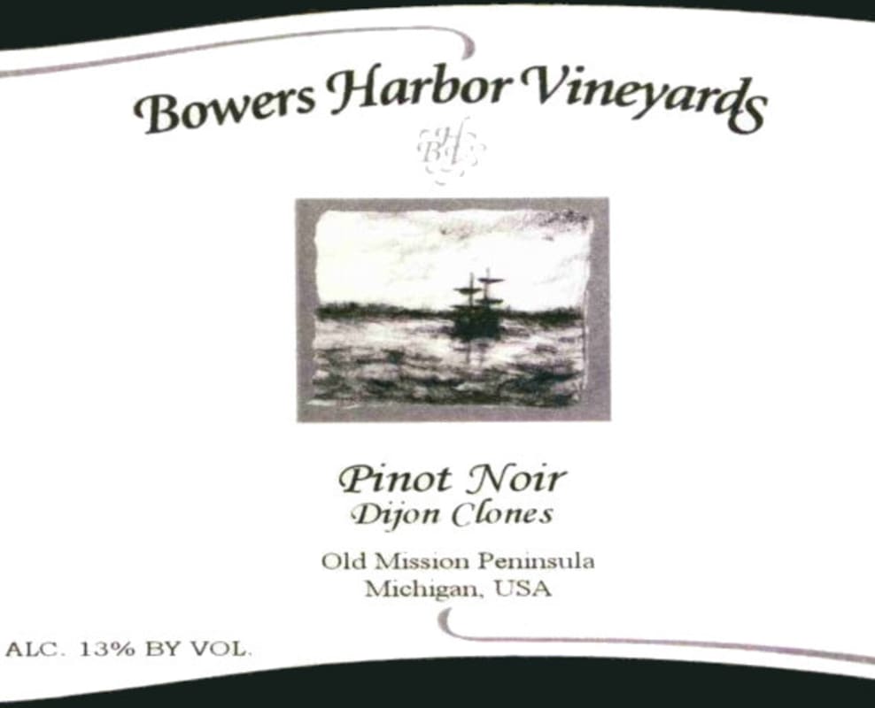 Bowers Harbor Vineyards Dijon Clones Pinot Noir 2010 Front Label