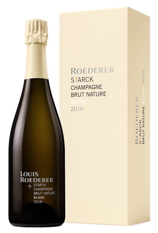 Louis Roederer Brut Nature Philippe Starck Label with Gift Box 2018 Front Bottle Shot