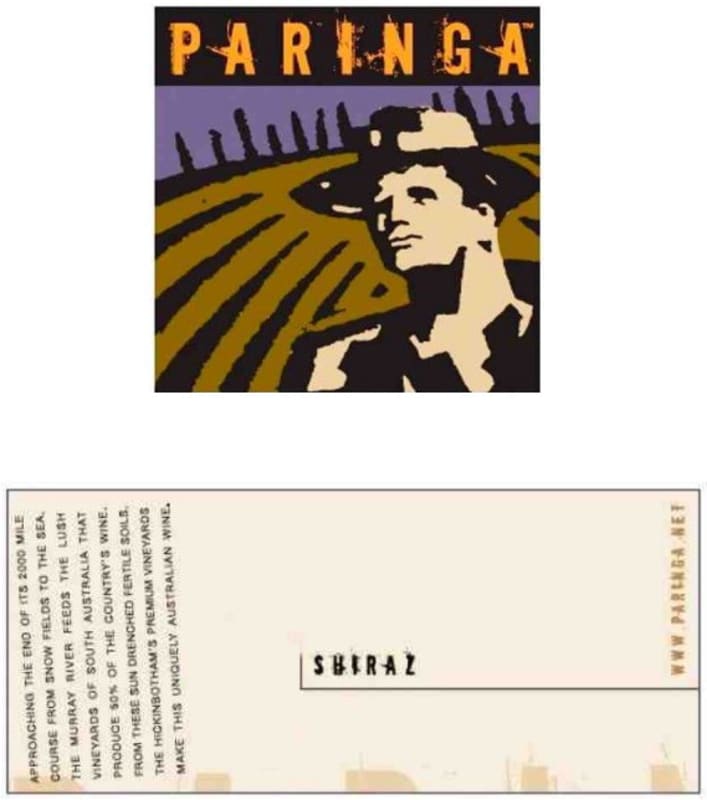 Paringa Shiraz 2015 Front Label