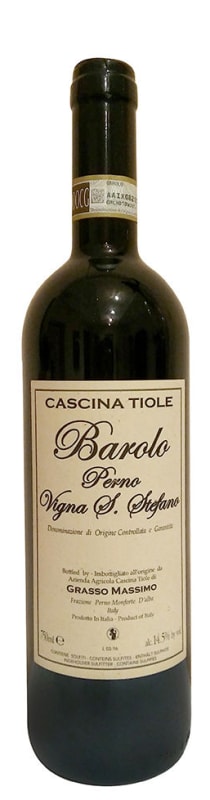 Cascina Tiole Barolo Perno Vigna S. Stefano 2015 Front Bottle Shot