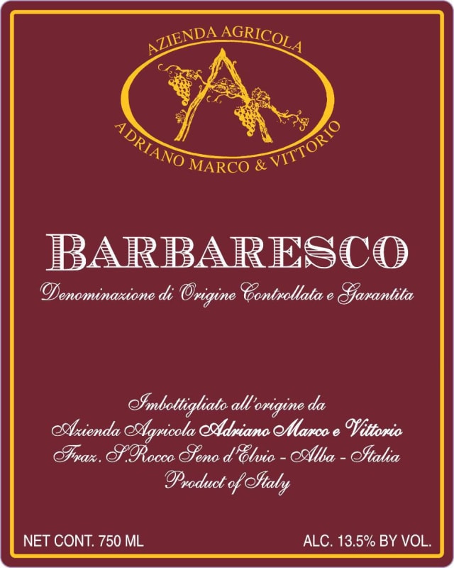Adriano Marco e Vittorio  Barbaresco 2004 Front Label