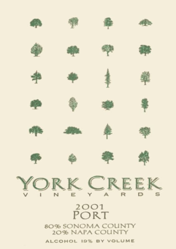 York Creek Port 2001 Front Label