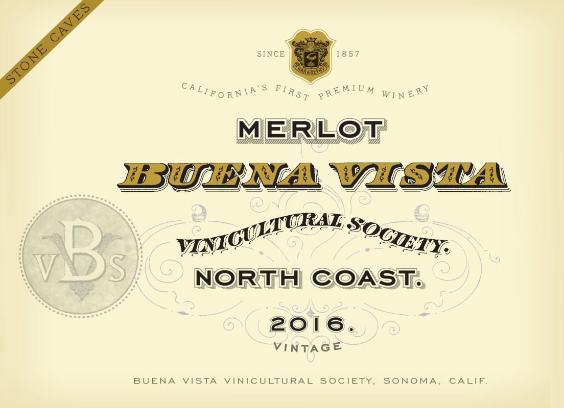 Buena Vista North Coast Merlot 2016 Front Label