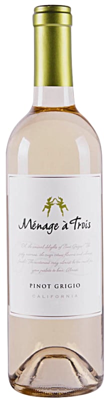 Menage a Trois Pinot Grigio 2017 Front Bottle Shot