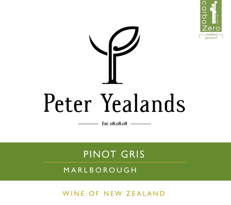 Yealands Peter Eco Pinot Gris 2016 Front Label