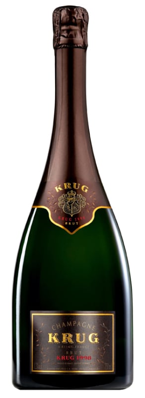 Krug Brut with Wooden Gift Box 1998 Front Bottle Shot