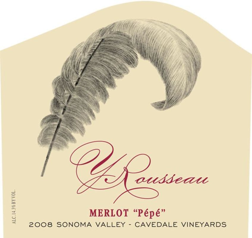 Y. Rousseau Pepe Cavedale Vineyards Merlot 2008 Front Label