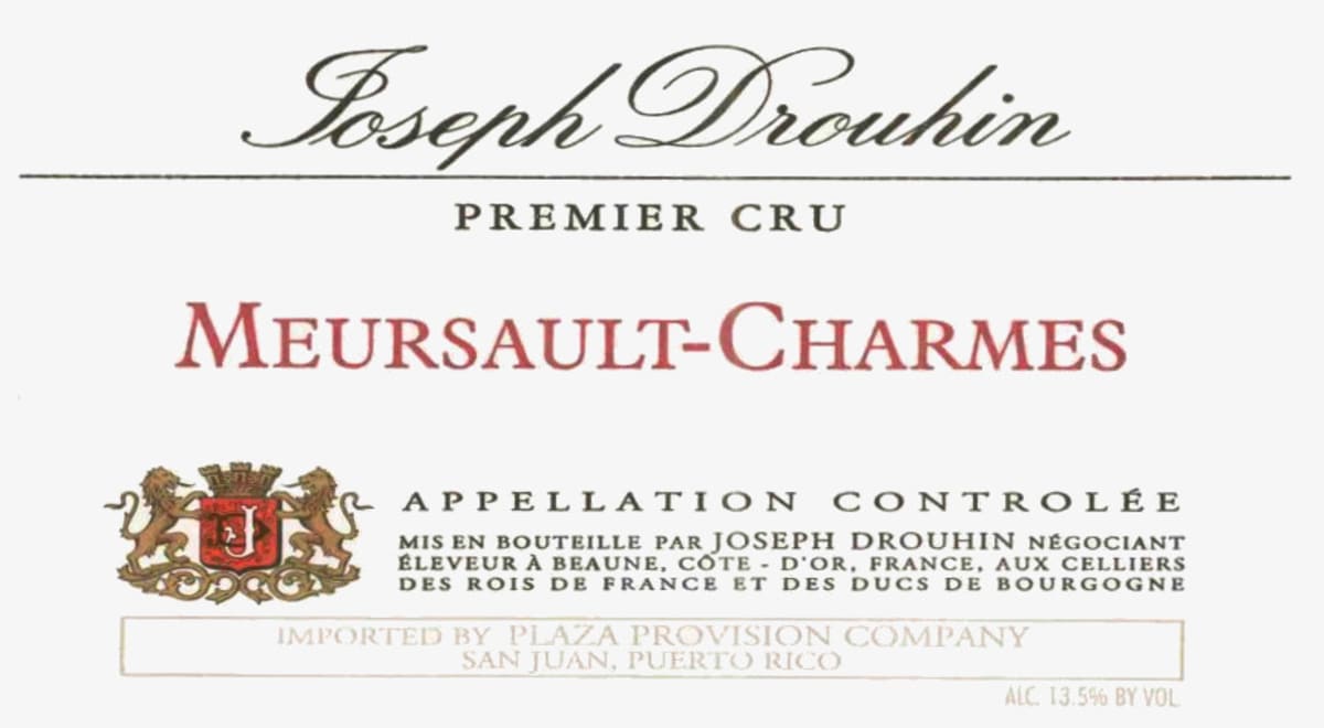 Joseph Drouhin Meursault Charmes Premier Cru 2006 Front Label