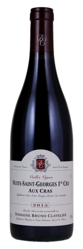 Domaine Bruno Clavelier Nuits-St-Georges Aux Cras Vieilles Vignes Premier Cru 2015 Front Bottle Shot