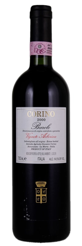 Giovanni Corino Barolo Arborina 2000 Front Bottle Shot