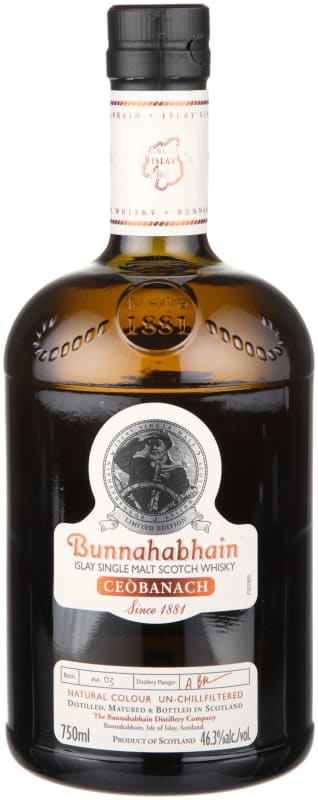 Bunnahabhain Ceobanach Single Malt Scotch Whisky Front Bottle Shot