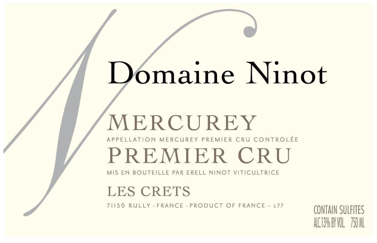 Domaine Ninot Mercurey Les Crets Premier Cru 2005 Front Label