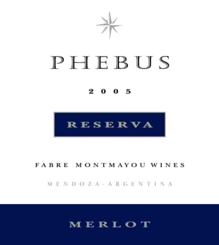 Fabre Montmayou Phebus Reserva Merlot 2005 Front Label