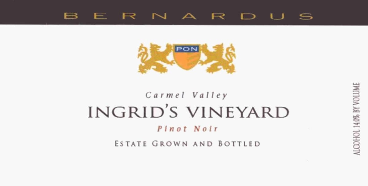 Bernardus Ingrid's Vineyard Pinot Noir 2006 Front Label