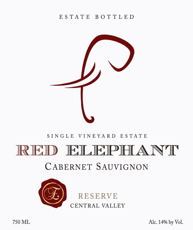 Red Elephant Reserve Cabernet Sauvignon 2016 Front Label
