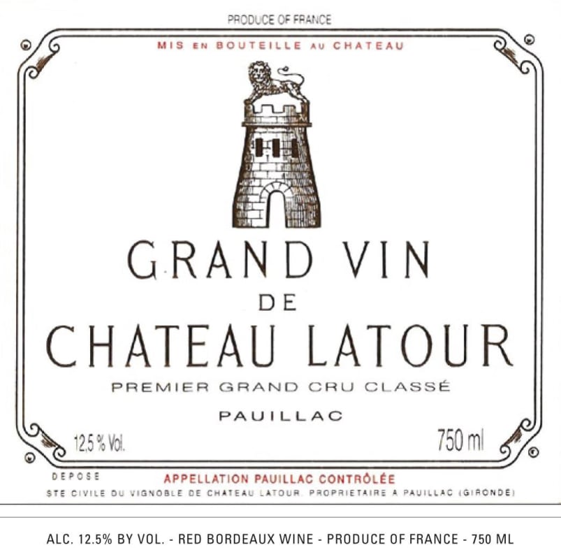 Chateau Latour Le Pauillac de Latour (bin soiled label) 1990 Front Label