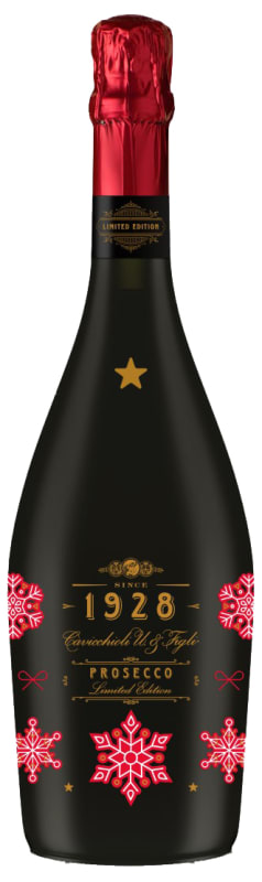 Cantine Cavicchioli Prosecco 1928 Holiday Snowflake Edition Front Bottle Shot