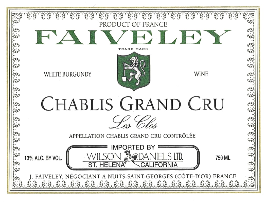Faiveley Chablis Les Clos Grand Cru 2006 Front Label