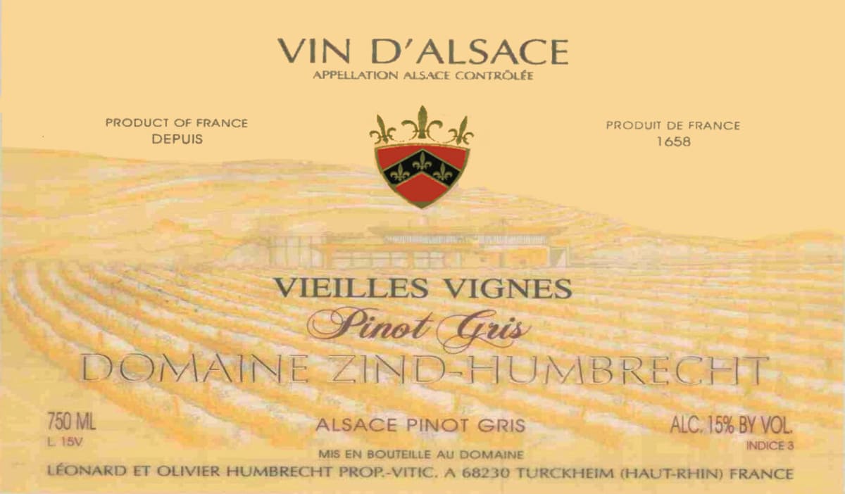 Zind-Humbrecht Alsace Vieilles Vignes Pinot Gris 2005 Front Label