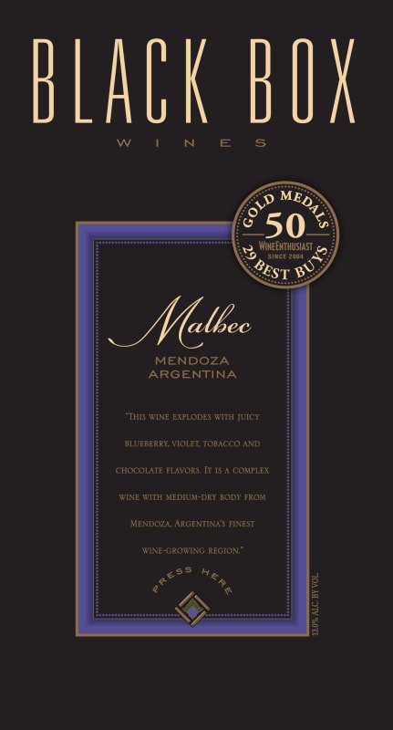 Black Box Wines Malbec 2017 Front Label