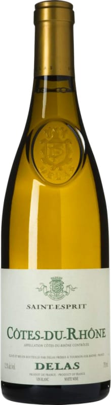 Delas Cote du Rhone St. Esprit Blanc 2018 Front Bottle Shot
