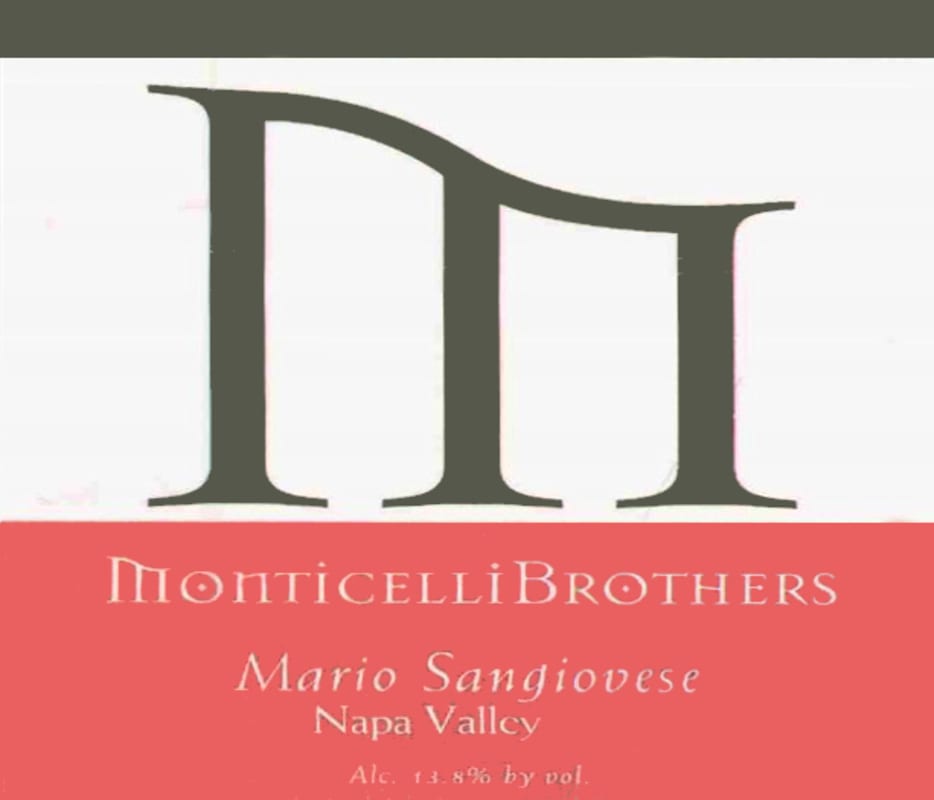 Monticelli Brothers Mario Sangiovese 2010 Front Label