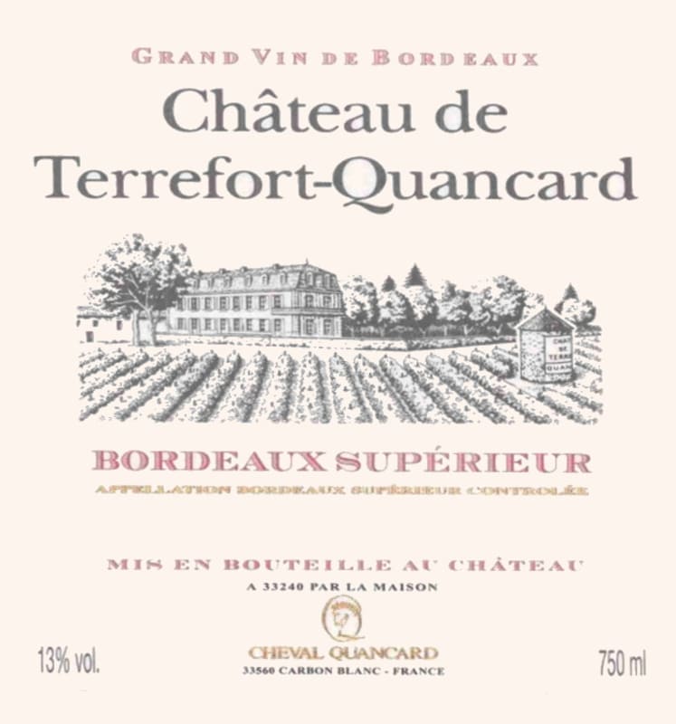 Cheval Quancard Chateau de Terrefort-Quancard 2007 Front Label