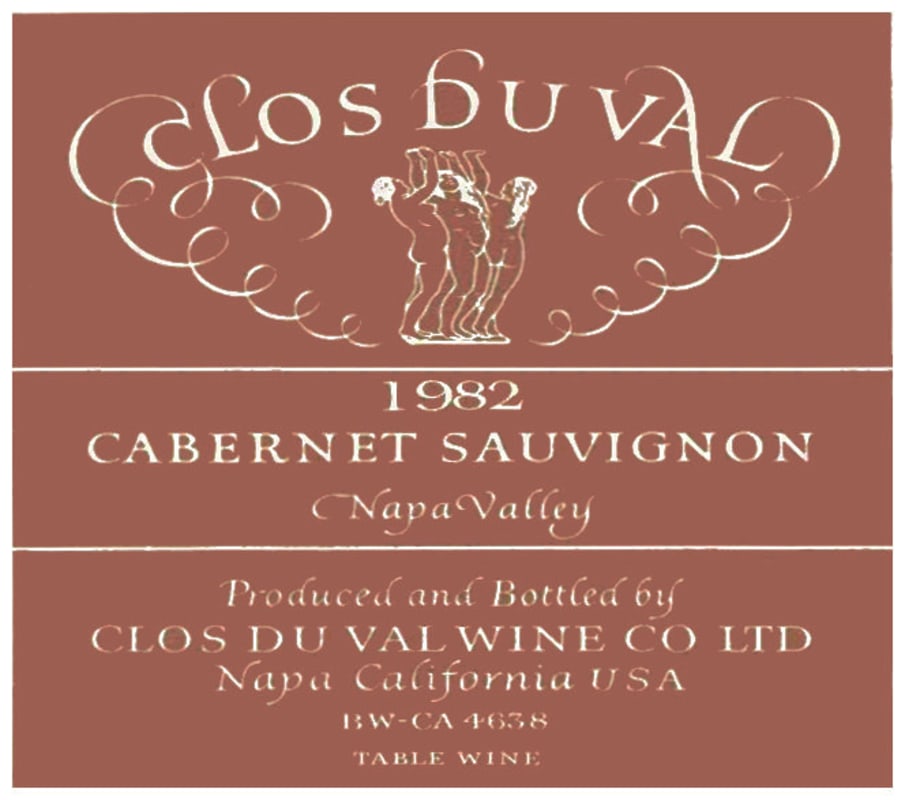 Clos du Val Napa Valley Cabernet Sauvignon 1982 Front Label
