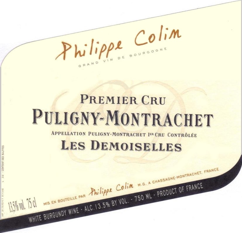 Philippe Colin Puligny-Montrachet Les Demoiselles Premier Cru 2013 Front Label