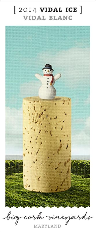 Big Cork Vineyards Vidal Ice 2014 Front Label