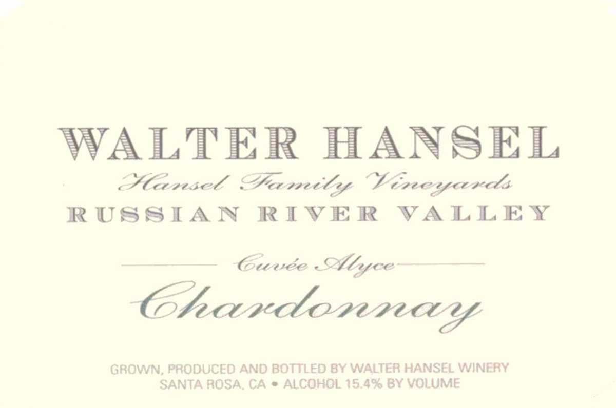 Walter Hansel Cuvee Alyce Chardonnay 2006 Front Label