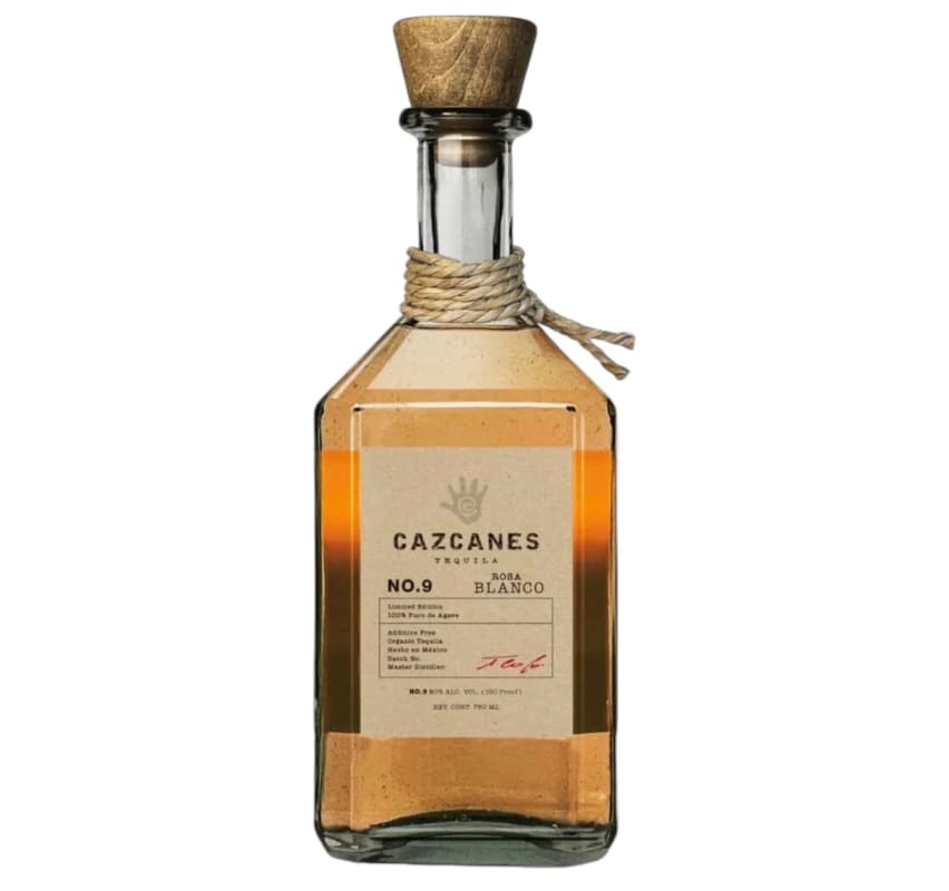 Cazcanes No. 9 Rosa Blanco Tequila Front Bottle Shot