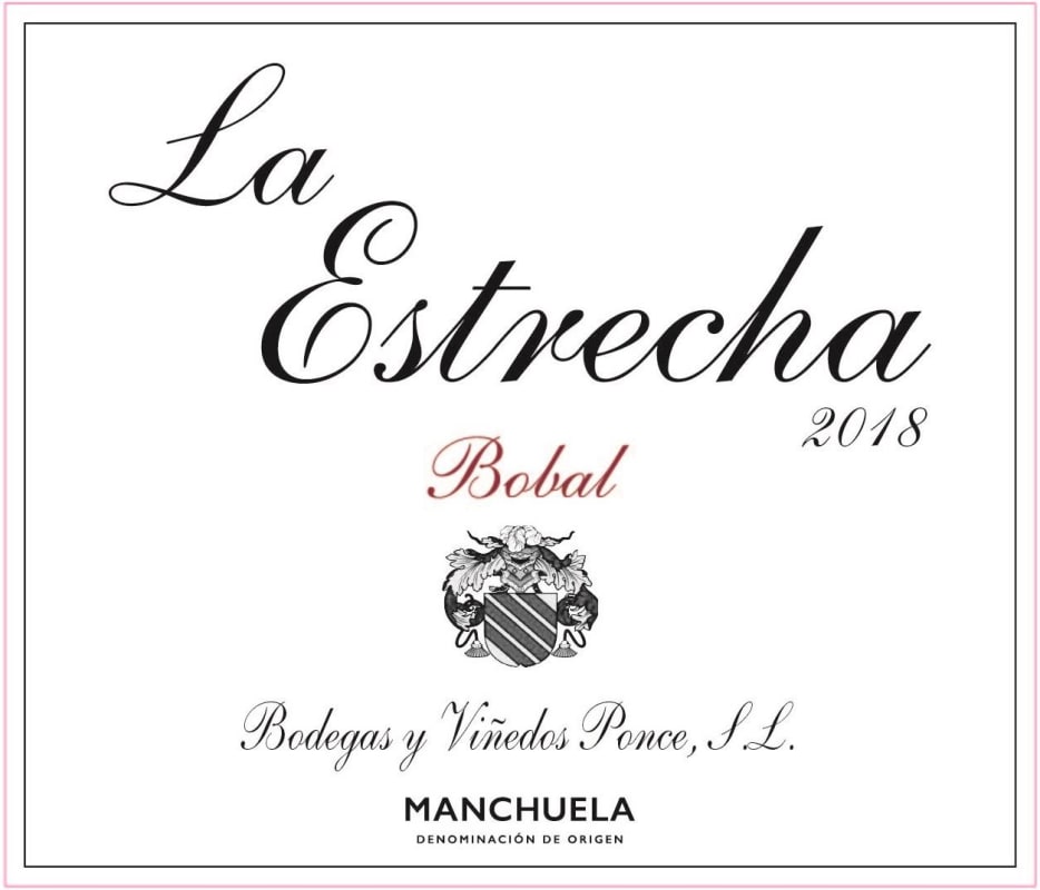 Bodegas Ponce La Estrecha Bobal 2018 Front Label