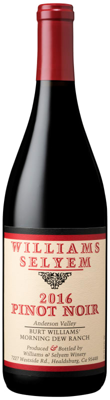Williams Selyem Burt Williams Morning Dew Ranch Pinot Noir 2016 Front Bottle Shot