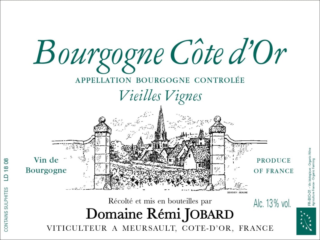 Domaine Remi Jobard Bourgogne Cote d'Or Blanc Vieilles Vignes (375ML half-bottle) 2023 Front Label