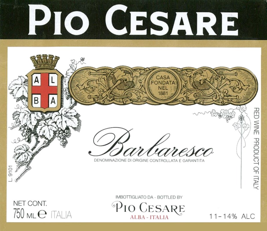 Pio Cesare Barbaresco 1986 Front Label