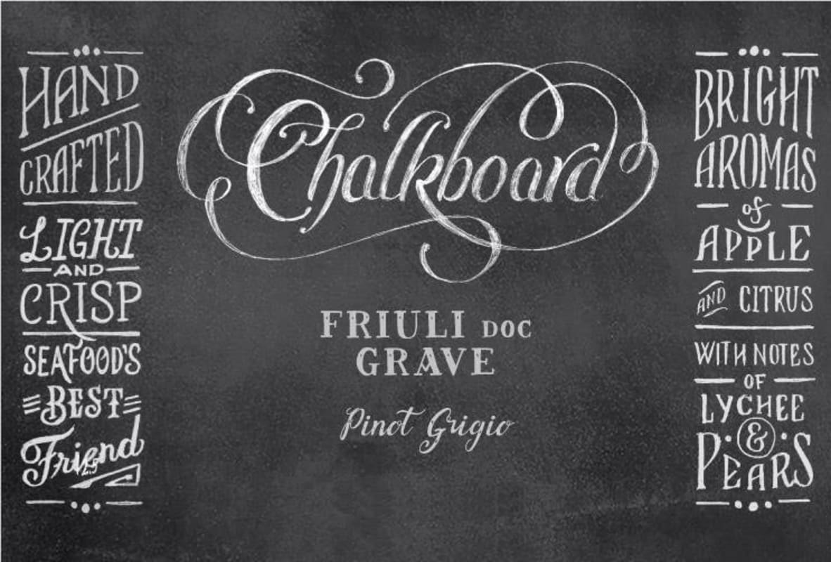 Chalkboard Pinot Grigio 2019 Front Label