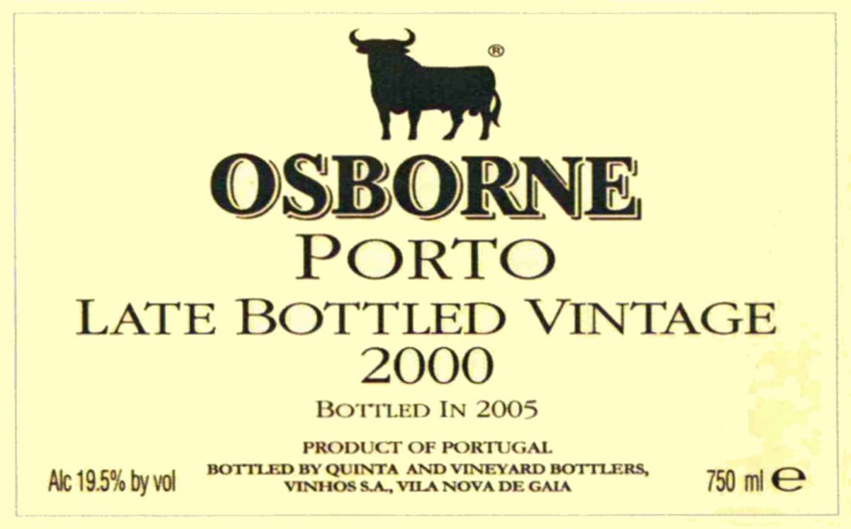 Osborne LBV Port 2000 Front Label
