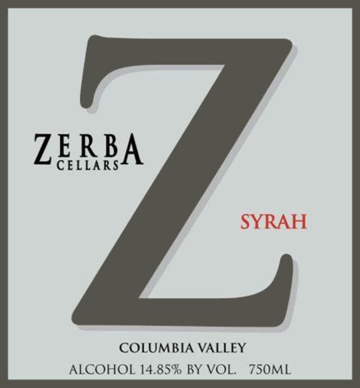 Zerba Cellars Syrah 2015 Front Label
