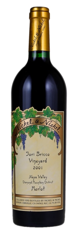 Nickel & Nickel Sori Bricco Vineyard Merlot 2001 Front Bottle Shot
