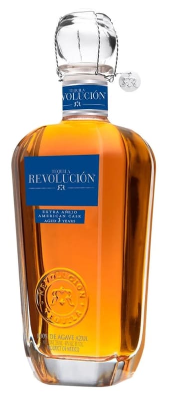 Revolucion Extra Anejo Tequila Front Bottle Shot