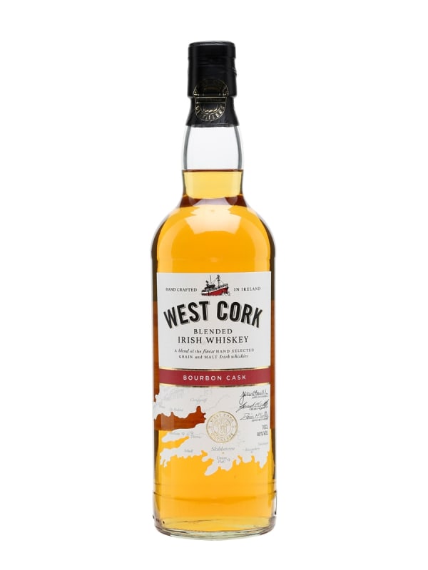West Cork Bourbon Cask Blended Irish Whiskey Front Bottle Shot