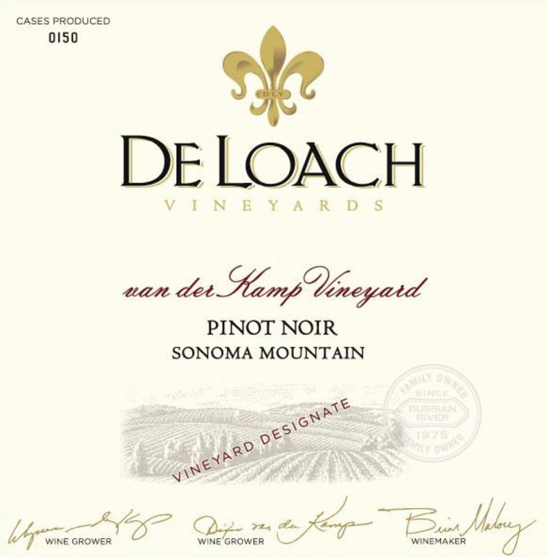 DeLoach Van der Kamp Vineyard Pinot Noir 2010 Front Label