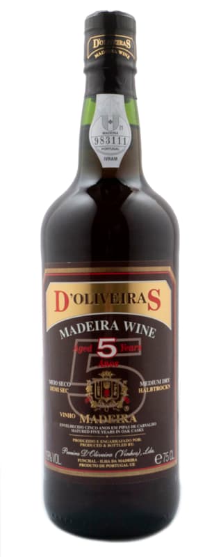 D'Oliveira 5 Years Medium Dry Madeira Front Bottle Shot