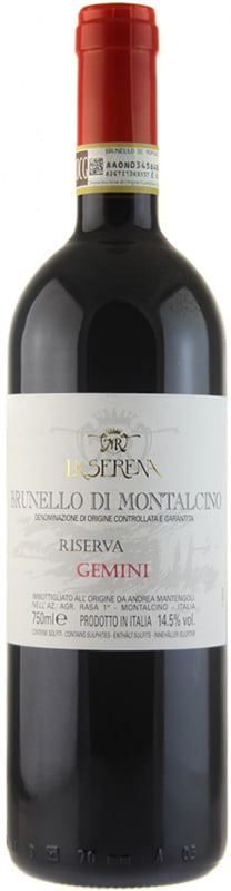 La Serena Brunello di Montalcino Riserva Gemini 2012 Front Bottle Shot