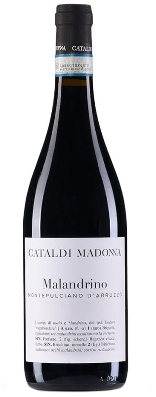 Cataldi Madonna Malandrino Montepulciano d'Abruzzo 2020 Front Bottle Shot