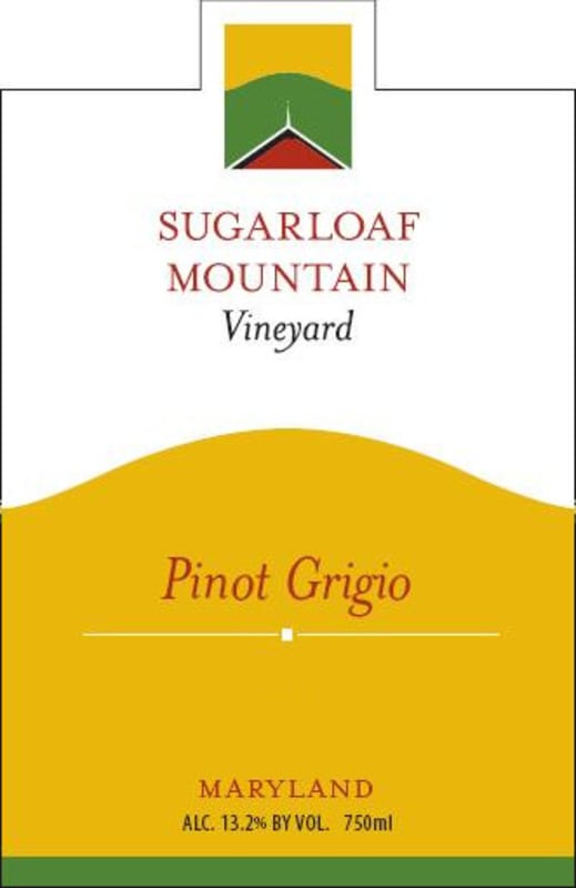 Sugarloaf Mountain Vineyard Pinot Grigio 2014 Front Label